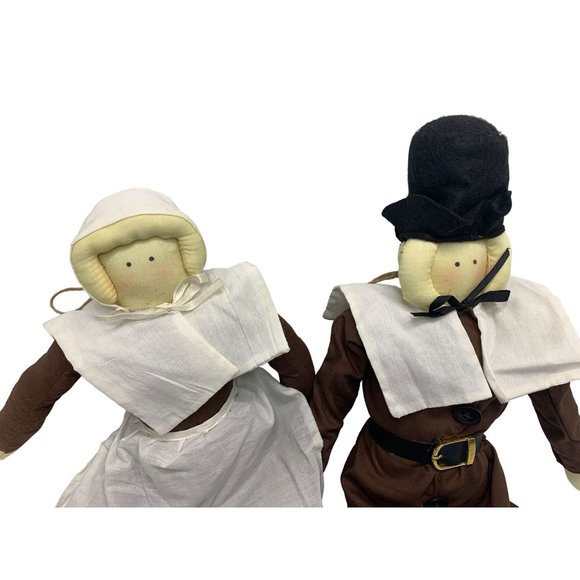Pilgrim Women man Plush Shelf Sitter Thanksgiving Doll Stuffed Set of 2 Boy Girl - Picture 2 of 3